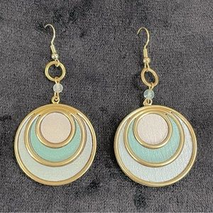 EUC - Tidal Wave Wooden Pierced Earrings